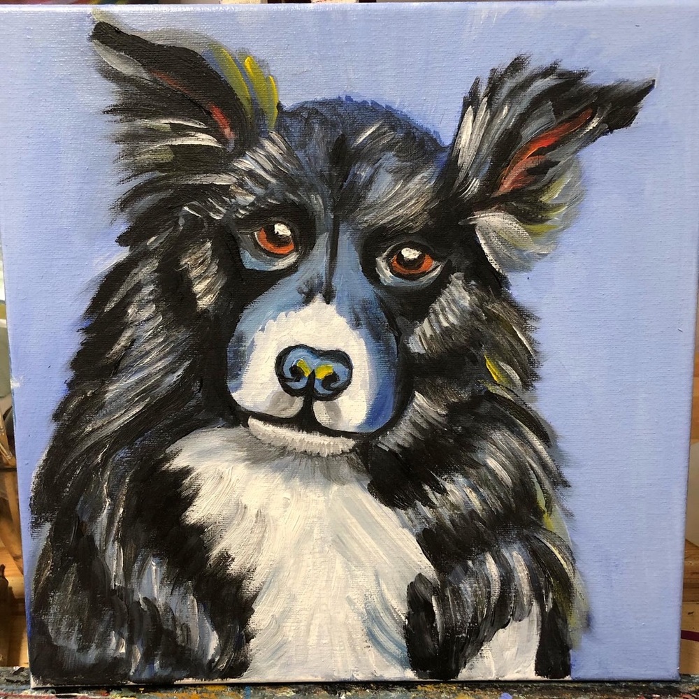 New Dog Oil Panting by me  Size 12x12 inches